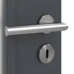 Detailansicht der Oberfläche von CLASSEN Doppelflügeltür Graphit CPL 4.9 mit Lichtausschnitt mit Zarge