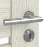 Detailansicht der Oberfläche von CLASSEN Doppelflügeltür Greco M3 Eiche Grau 3D Look mit Lichtausschnitt inkl. Zarge