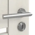 Detailansicht der Oberfläche von CLASSEN Doppelflügeltür Greco M3 Esche Weiß 3D Look mit Lichtausschnitt inkl. Zarge