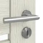 Detailansicht der Oberfläche von CLASSEN Doppelflügeltür Greco M5 Eiche Grau 3D Look mit Lichtausschnitt inkl. Zarge