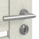 Detailansicht der Oberfläche von CLASSEN Doppelflügeltür Greco M6 Eiche Grau 3D Look mit Lichtausschnitt inkl. Zarge