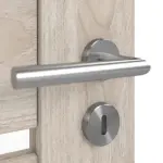 Detailansicht der Oberfläche von CLASSEN Doppelflügeltür Greco M8 Nuss Kolumbia hell 3D Look mit Lichtausschnitt inkl. Zarge