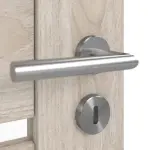 Detailansicht der Oberfläche von CLASSEN Doppelflügeltür Greco M9 Nuss Kolumbia hell 3D Look mit Lichtausschnitt inkl. Zarge