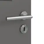 Detailansicht der Oberfläche von Huga Doppelflügeltür Signum 11 Hygge grau RAL 7037 Lack Concept mit Zarge