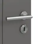 Detailansicht der Oberfläche von Huga Doppelflügeltür Signum 20 Hygge grau RAL 7037 Lack Concept mit Zarge