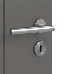 Detailansicht der Oberfläche von Huga Doppelflügeltür Signum 22 Hygge grau RAL 7037 Lack Concept mit Zarge