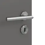 Detailansicht der Oberfläche von Huga Doppelflügeltür Signum 27 Hygge grau RAL 7037 Lack Concept mit Zarge