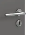 Detailansicht der Oberfläche von Huga Doppelflügeltür Signum 50 Hygge grau RAL 7037 Lack Concept mit Zarge