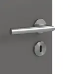 Detailansicht der Oberfläche von Huga Doppelflügeltür Signum 51 Hygge grau RAL 7037 Lack Concept mit Zarge