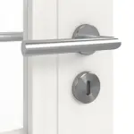 Detailansicht der Oberfläche von LEBO Doppelflügeltür Kopenhagen 20 Weißlack mit Lichtausschnitt 1 LA mit Zarge