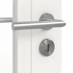 Detailansicht der Oberfläche von LEBO Doppelflügeltür Kopenhagen 32 Weißlack mit Lichtausschnitt 2 LA mit Zarge