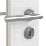 Detailansicht der Oberfläche von LEBO Doppelflügeltür Strukturiert Weiß ähnl. RAL 9016 Versio mit Lichtausschnitt LA 11 inkl. Zarge