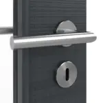 Detailansicht der Oberfläche von LEBO Doppelflügeltür Cotton Like Anthrazit ähnl. RAL 7016 Versio mit Lichtausschnitt LA 11 inkl. Zarge