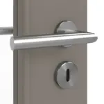 Detailansicht der Oberfläche von LEBO Doppelflügeltür Ultramatt Taupe Versio mit Lichtausschnitt LA 11 inkl. Zarge