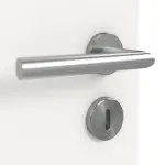 Detailansicht der Oberfläche von LEBO Doppelflügeltür Ultramatt Weiß ähnl. RAL 9016 Versio mit Lichtausschnitt LA 24 bandseitig inkl. Zarge