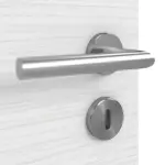 Detailansicht der Oberfläche von LEBO Doppelflügeltür Strukturiert Weiß ähnl. RAL 9016 Versio mit Lichtausschnitt LA 24 mittig inkl. Zarge