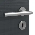 Detailansicht der Oberfläche von LEBO Doppelflügeltür Cotton Like Anthrazit ähnl. RAL 7016 Versio mit Lichtausschnitt LA 24 mittig inkl. Zarge