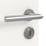 Detailansicht der Oberfläche von LEBO Doppelflügeltür Ultramatt Weiß ähnl. RAL 9016 Versio mit Lichtausschnitt LA 24 mittig inkl. Zarge