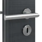 Detailansicht der Oberfläche von LEBO Doppelflügeltür Cotton Like Anthrazit ähnl. RAL 7016 Versio mit Lichtausschnitt LA 24 schlossseitig inkl. Zarge