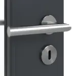 Detailansicht der Oberfläche von LEBO Doppelflügeltür Ultramatt Anthrazit ähnl. RAL 7016 Versio mit Lichtausschnitt LA 24 schlossseitig inkl. Zarge