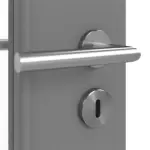 Detailansicht der Oberfläche von LEBO Doppelflügeltür Ultramatt Hygge Grau ähnl. RAL 7037 Versio mit Lichtausschnitt LA 24 schlossseitig inkl. Zarge