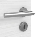 Detailansicht der Oberfläche von LEBO Doppelflügeltür Strukturiert Weiß ähnl. RAL 9016 Versio mit Lichtausschnitt LA 4 mittig inkl. Zarge