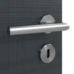 Detailansicht der Oberfläche von LEBO Doppelflügeltür Cotton Like Anthrazit ähnl. RAL 7016 Versio mit Lichtausschnitt LA 4 mittig inkl. Zarge