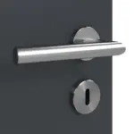 Detailansicht der Oberfläche von LEBO Doppelflügeltür Ultramatt Anthrazit ähnl. RAL 7016 Versio mit Lichtausschnitt LA 4 mittig inkl. Zarge