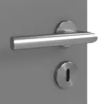 Detailansicht der Oberfläche von LEBO Doppelflügeltür Ultramatt Hygge Grau ähnl. RAL 7037 Versio mit Lichtausschnitt LA 4 mittig inkl. Zarge