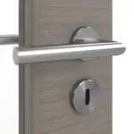 Detailansicht der Oberfläche von LEBO Doppelflügeltür Strukturiert Taupe Versio mit Lichtausschnitt LA 7 inkl. Zarge