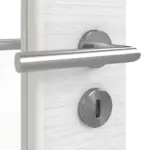 Detailansicht der Oberfläche von LEBO Doppelflügeltür Strukturiert Weiß ähnl. RAL 9016 Versio mit Lichtausschnitt LA 7 inkl. Zarge