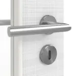 Detailansicht der Oberfläche von LEBO Doppelflügeltür Cotton Like Weiß ähnl. RAL 9016 Versio mit Lichtausschnitt LA 7 inkl. Zarge