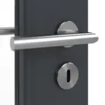 Detailansicht der Oberfläche von LEBO Doppelflügeltür Ultramatt Anthrazit ähnl. RAL 7016 Versio mit Lichtausschnitt LA 7 inkl. Zarge