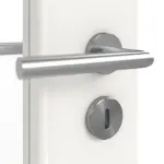 Detailansicht der Oberfläche von LEBO Doppelflügeltür Ultramatt Weiß ähnl. RAL 9016 Versio mit Lichtausschnitt LA 7 inkl. Zarge