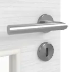 Detailansicht der Oberfläche von LEBO Doppelflügeltür Strukturiert Weiß ähnl. RAL 9016 Versio mit Lichtausschnitt LA 9 inkl. Zarge