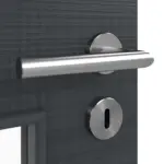 Detailansicht der Oberfläche von LEBO Doppelflügeltür Cotton Like Anthrazit ähnl. RAL 7016 Versio mit Lichtausschnitt LA 9 inkl. Zarge