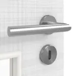 Detailansicht der Oberfläche von LEBO Doppelflügeltür Cotton Like Weiß ähnl. RAL 9016 Versio mit Lichtausschnitt LA 9 inkl. Zarge