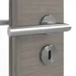 Detailansicht der Oberfläche von LEBO Doppelflügeltür Strukturiert Taupe Versio mit Lichtausschnitt LA-DIN inkl. Zarge