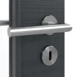 Detailansicht der Oberfläche von LEBO Doppelflügeltür Cotton Like Anthrazit ähnl. RAL 7016 Versio mit Lichtausschnitt LA-DIN inkl. Zarge