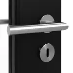 Detailansicht der Oberfläche von LEBO Doppelflügeltür Ultramatt Schwarz ähnl. RAL 9005 Versio mit Lichtausschnitt LA-DIN inkl. Zarge