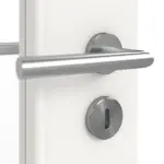 Detailansicht der Oberfläche von LEBO Doppelflügeltür Ultramatt Weiß ähnl. RAL 9016 Versio mit Lichtausschnitt LA-DIN inkl. Zarge