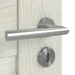 Detailansicht der Oberfläche von CLASSEN Doppelflügeltür Magnetic M2 Eiche Grau 3D Look mit Lichtausschnitt inkl. Zarge