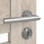 Detailansicht der Oberfläche von CLASSEN Doppelflügeltür Magnetic M5 Nuss Kolumbia hell 3D Look mit Lichtausschnitt inkl. Zarge