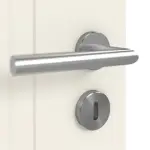 Detailansicht der Oberfläche von GARANT Doppelflügeltür Milano Weißlack mit Lichtausschnitt ML1 Sprosse SP4 mit Zarge