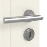 Detailansicht der Oberfläche von GARANT Doppelflügeltür Milano Weißlack mit Lichtausschnitt ML2/1 Sprosse SP1 mit Zarge