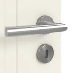 Detailansicht der Oberfläche von GARANT Doppelflügeltür Milano Weißlack mit Lichtausschnitt ML2 Sprosse SP4 mit Zarge