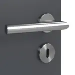 Detailansicht der Oberfläche von CLASSEN Doppelflügeltür Natura HK/HB M1 Graphit RAL 7024 CPL mit Zarge