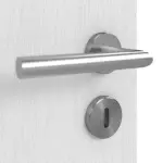 Detailansicht der Oberfläche von HUGA Doppelflügeltür Smart 1 Eiche Weiß Durat Concept mit Lichtausschnitt quer mit Zarge