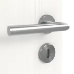 Detailansicht der Oberfläche von HÖRMANN Doppelflügeltür Pure 1 Gebürstetes Weiß Duradecor DesignLine mit Lichtausschnitt quer mit Zarge