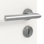 Detailansicht der Oberfläche von HÖRMANN Doppelflügeltür Pure 1 Weißlack DesignLine mit Lichtausschnitt quer mit Zarge